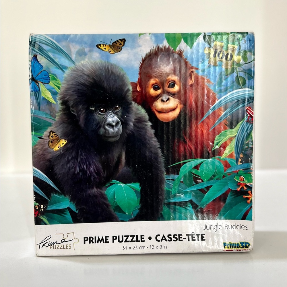 Prime 3D Jungle Buddies Puzzle – 100 Piece Lenticular Animal Puzzle